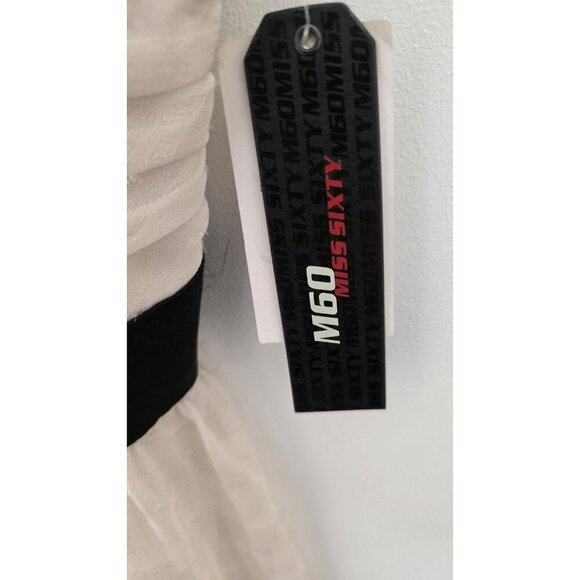 MISS SIXTY M60 Mini DRESS SIZE 10 CREAM BLACK ACCENTS Wedding Guest Shower NWT - Picture 6 of 14